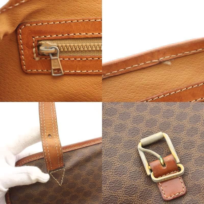 Celine Messenger Bag Macadam Pattern Leather Brown — view 8