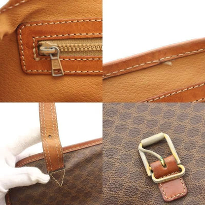 Celine Messenger Bag Macadam Pattern Leather Brown — view 8