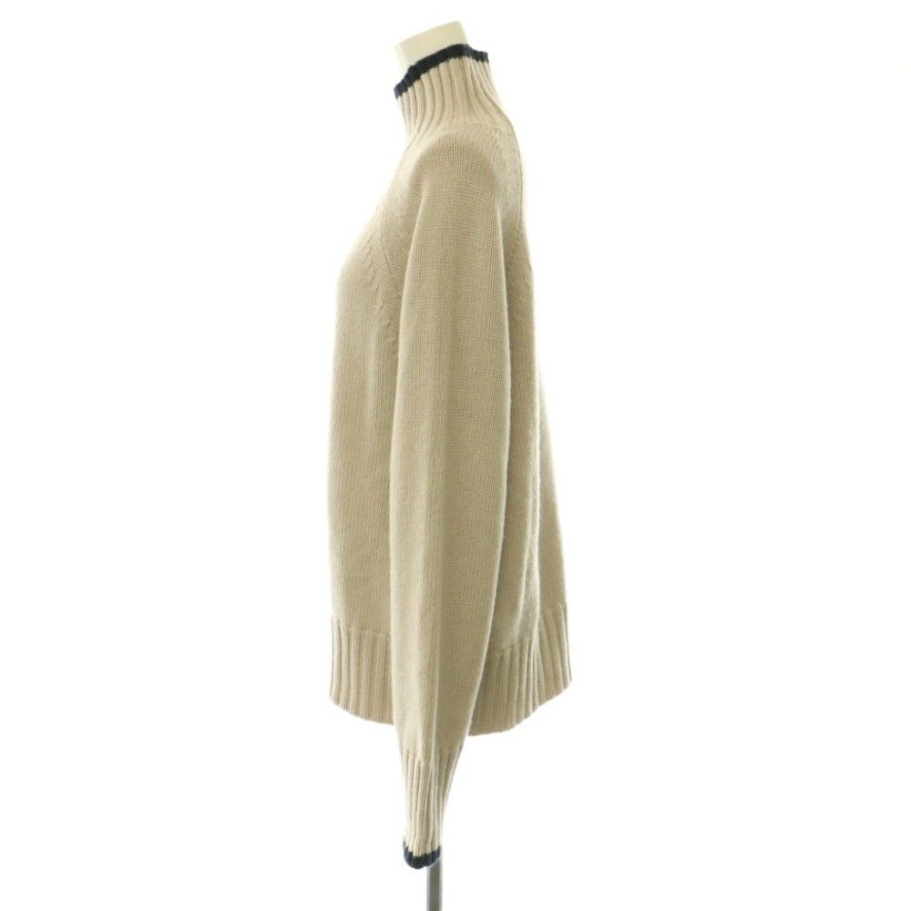 Max Mara S 'S Wool Cashmere High Neck Knit Sweater Long Sleeve S Light Greige — view 3