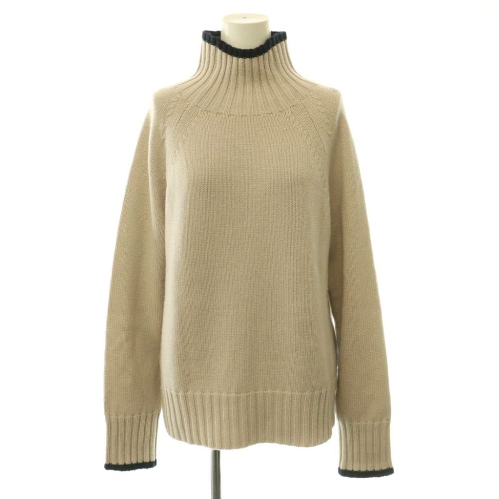 Max Mara S 'S Wool Cashmere High Neck Knit Sweater Long Sleeve S Light Greige