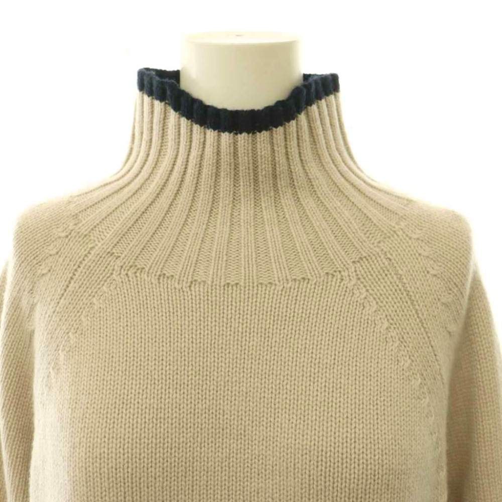 Max Mara S 'S Wool Cashmere High Neck Knit Sweater Long Sleeve S Light Greige — view 4