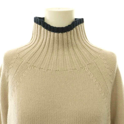 Max Mara S 'S Wool Cashmere High Neck Knit Sweater Long Sleeve S Light Greige — view 4