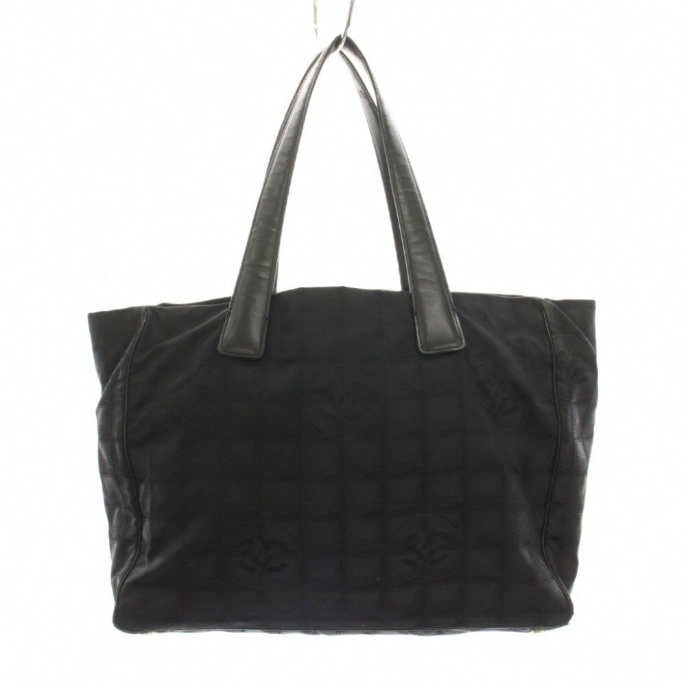 Chanel New Travel Line Tote Bag CC Logo Black