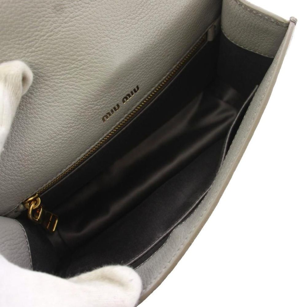 Miu Miu Shoulder Bag Leather Gray — view 6