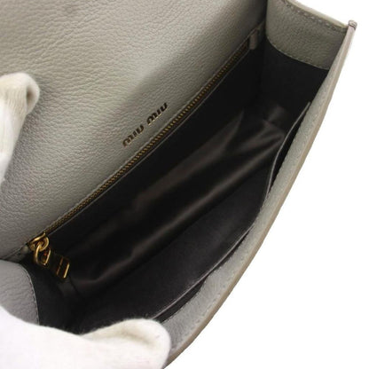 Miu Miu Shoulder Bag Leather Gray — view 6