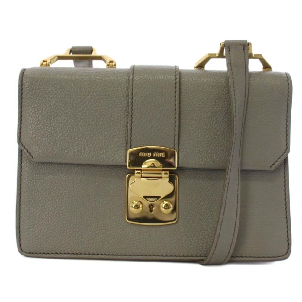 Miu Miu Shoulder Bag Leather Gray