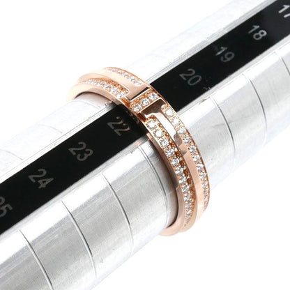 Tiffany & Co 18k Pink Gold T Two Narrow Ring Diamond — view 6