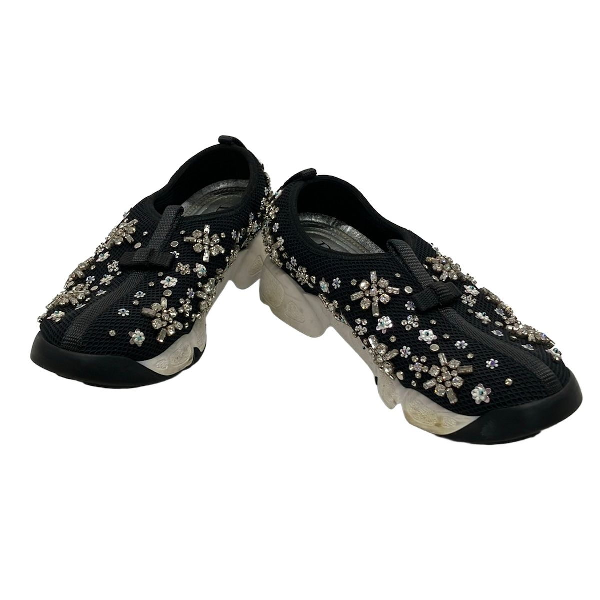 Dior Sneakers Black Clear Sequins Rhinestone Beads — view 2