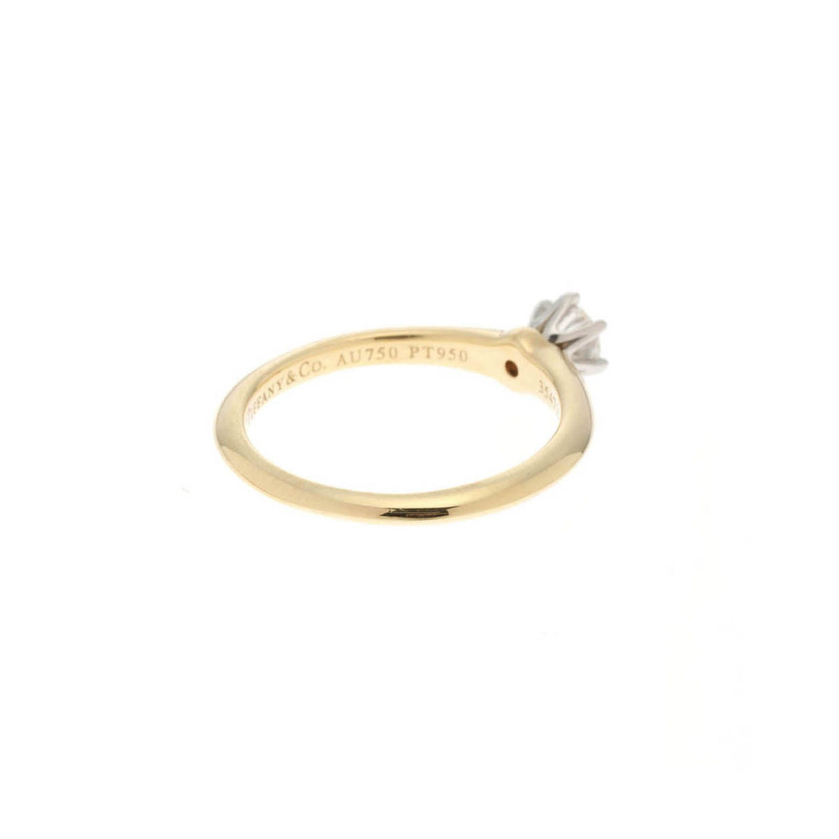 Tiffany & Co Solitaire YG PT Ring 18k Yellow Gold 18k — view 2