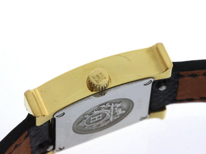 Hermes H Watch Mini Uno Gold Plated Veau Epsom White Dial Quartz — view 6