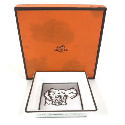 Hermes Ashtray Logo Elephant Hommage L Afrique Glass White — view 7