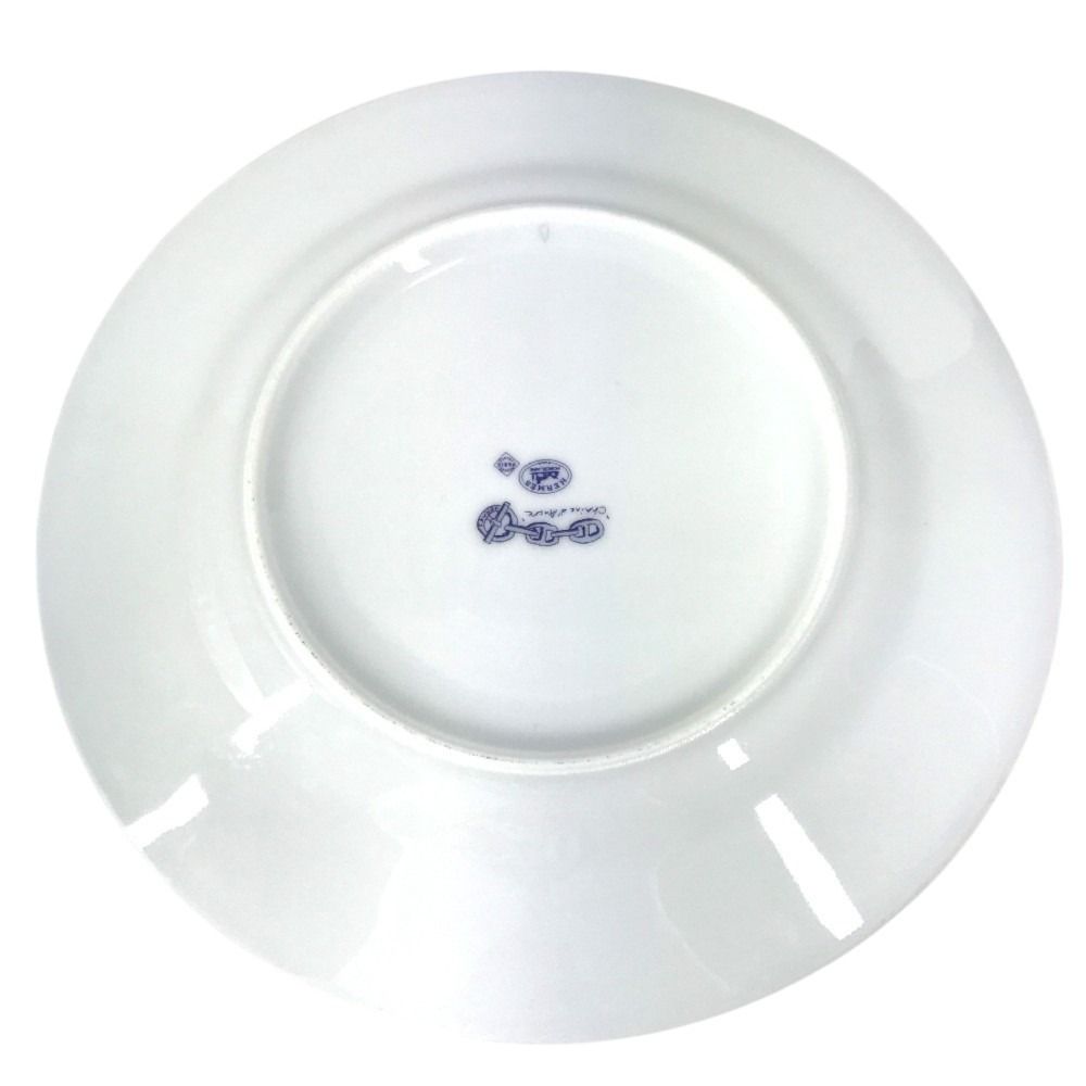 Hermes Plate 22 Chaine D'ancre Logo Dessert Ceramic White — view 2