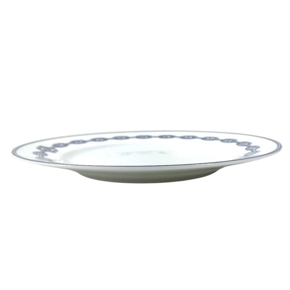 Hermes Plate 22 Chaine D'ancre Logo Dessert Ceramic White — view 5