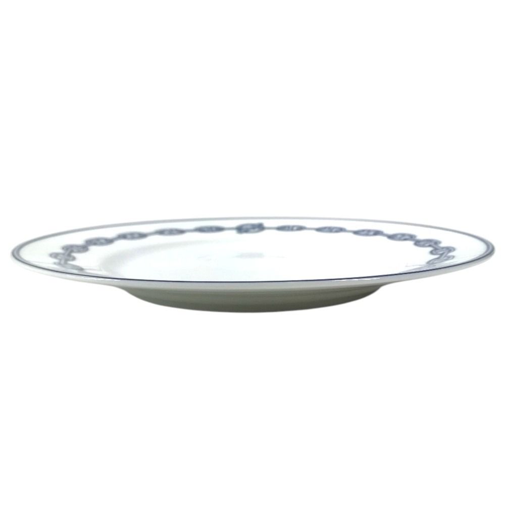 Hermes Plate 22 Chaine D'ancre Logo Dessert Ceramic White — view 3