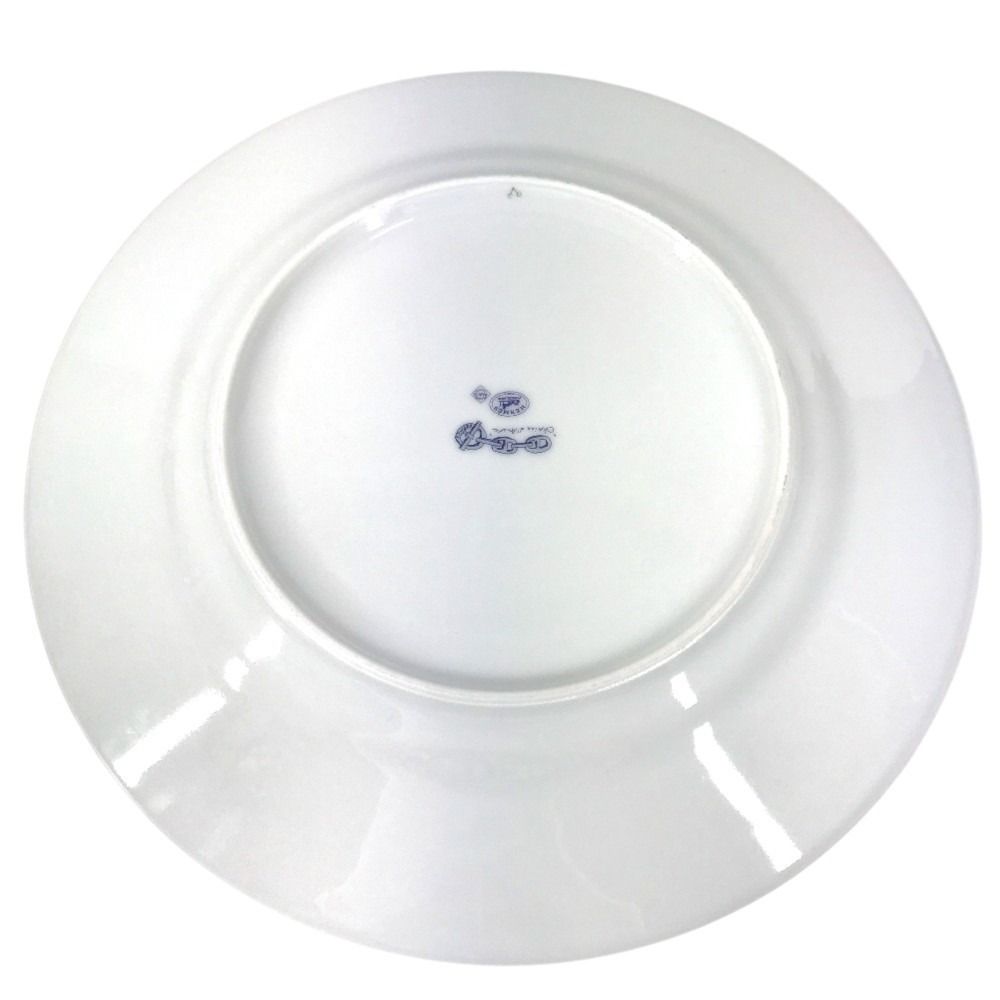Hermes Plate 27 Chaine D'ancre Logo Dinner Ceramic White — view 2