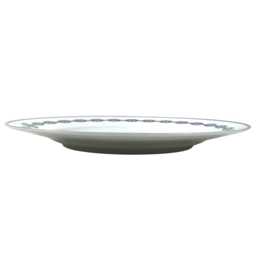 Hermes Plate 27 Chaine D'ancre Logo Dinner Ceramic White — view 5