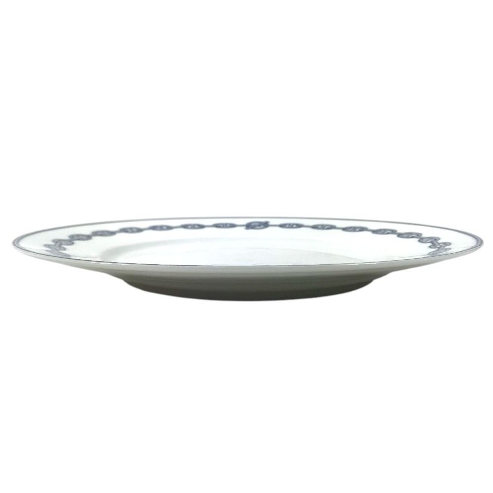Hermes Plate 27 Chaine D'ancre Logo Dinner Ceramic White — view 3