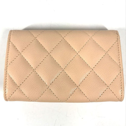 Chanel Card Case CC Logo Caviar Leather Beige — view 2