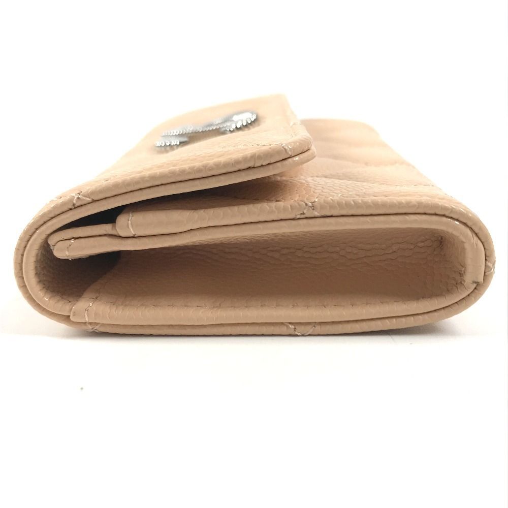 Chanel Card Case CC Logo Caviar Leather Beige — view 3