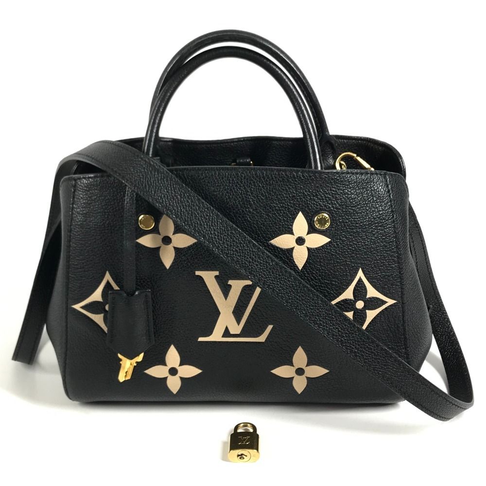 Louis Vuitton Handbag Montaigne BB Monogram Empreinte Leather Noir Black