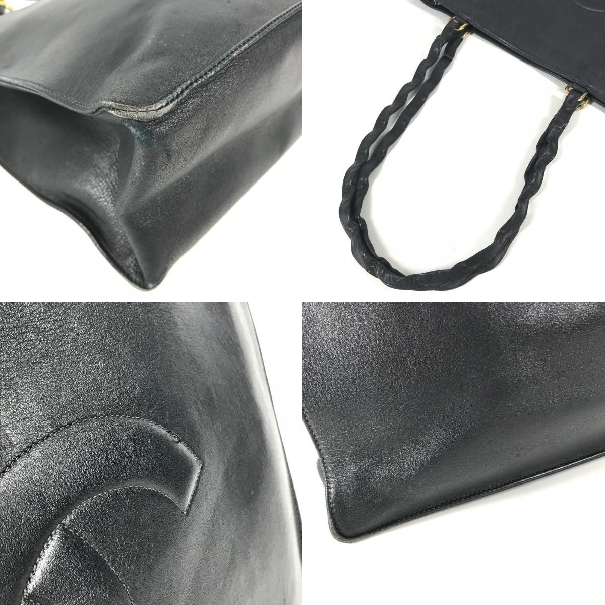 Chanel Shoulder Bag CC Logo Jumbo CC Vintage Leather Black — view 7