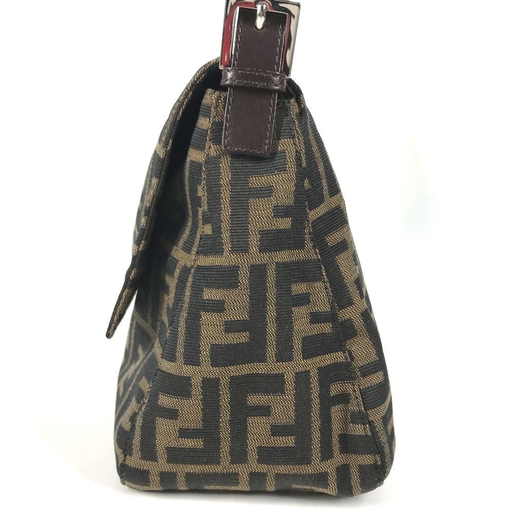 Fendi Shoulder Bag Mamma Bucket Zucca Logo Leather Canvas Brown — view 3