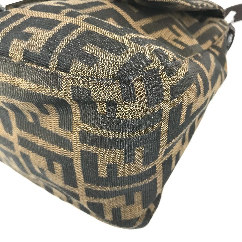 Fendi Shoulder Bag Mamma Bucket Zucca Logo Leather Canvas Brown — view 6