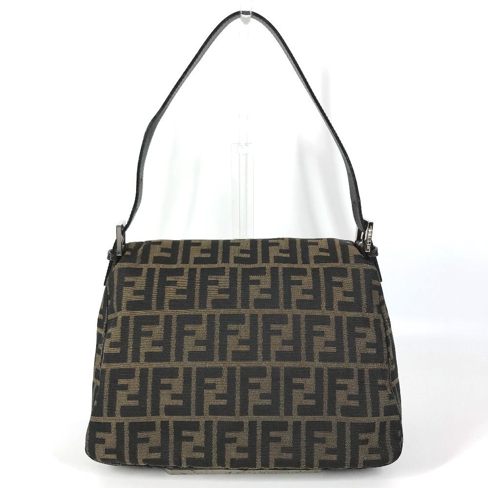 Fendi Shoulder Bag Mamma Bucket Zucca Logo Leather Canvas Brown — view 2