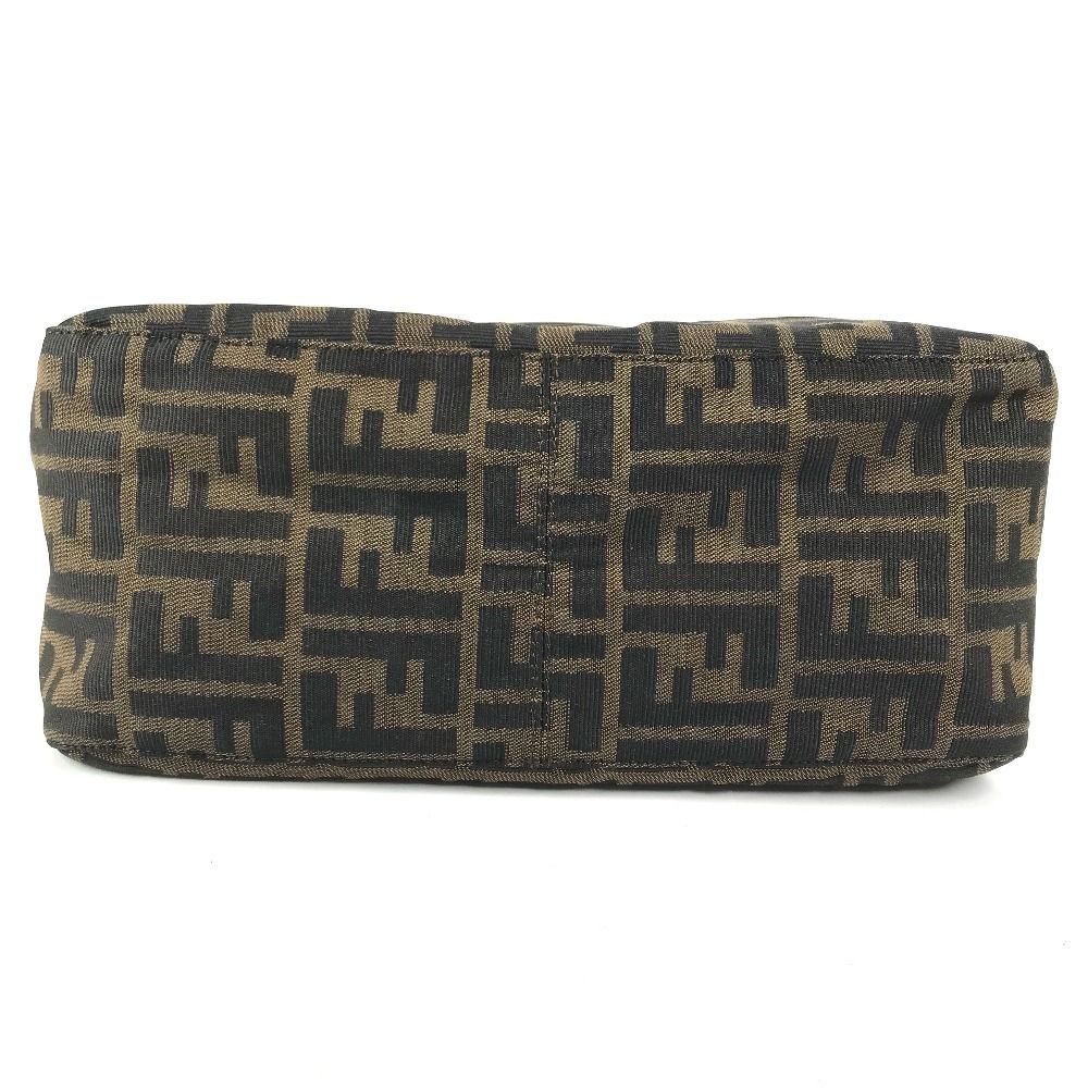 Fendi Shoulder Bag Mamma Bucket Zucca Logo Leather Canvas Brown — view 5