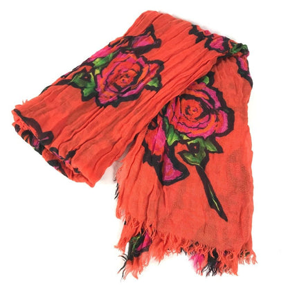 Louis Vuitton Shawl Etole Rose Fringe Cashmere Orange Scarf — view 2