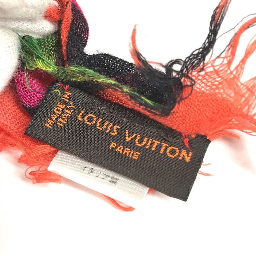 Louis Vuitton Shawl Etole Rose Fringe Cashmere Orange Scarf — view 7