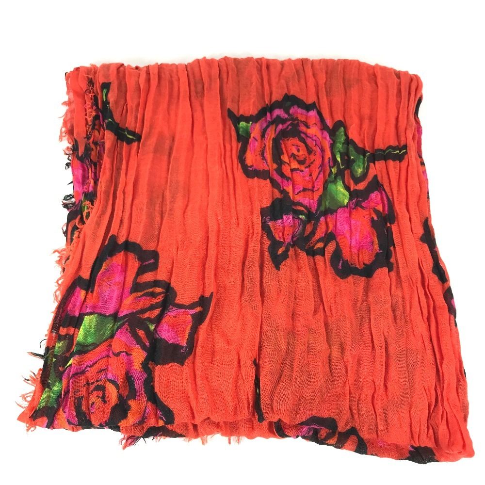 Louis Vuitton Shawl Etole Rose Fringe Cashmere Orange Scarf — view 4