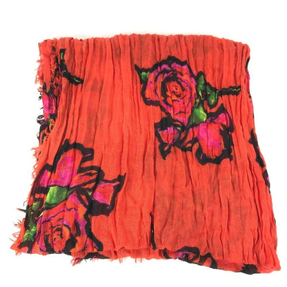Louis Vuitton Shawl Etole Rose Fringe Cashmere Orange Scarf — view 4