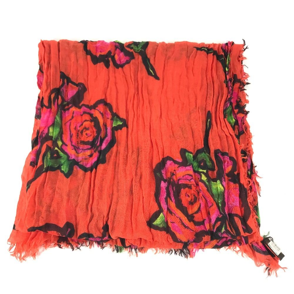 Louis Vuitton Shawl Etole Rose Fringe Cashmere Orange Scarf — view 6