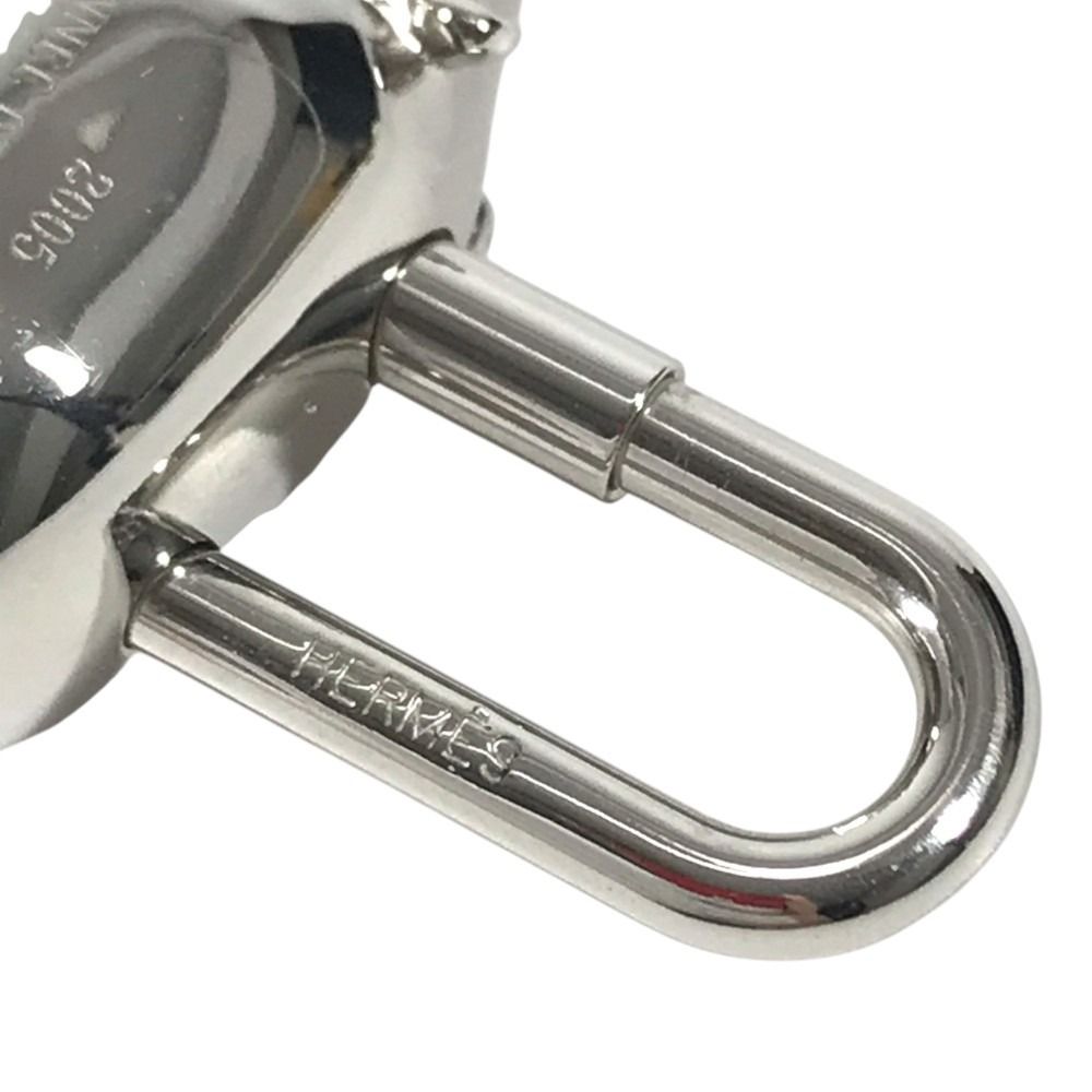 Hermes Charm Hippopotamus Cabas Metal Silver Keychain — view 6