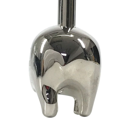 Hermes Charm Hippopotamus Cabas Metal Silver Keychain — view 4