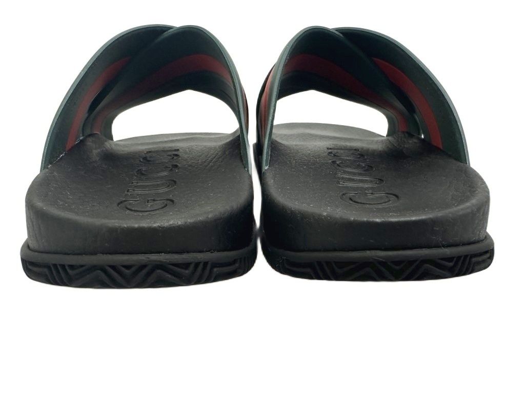 Gucci Sherry Line Rubber Leather Sandals Black — view 4