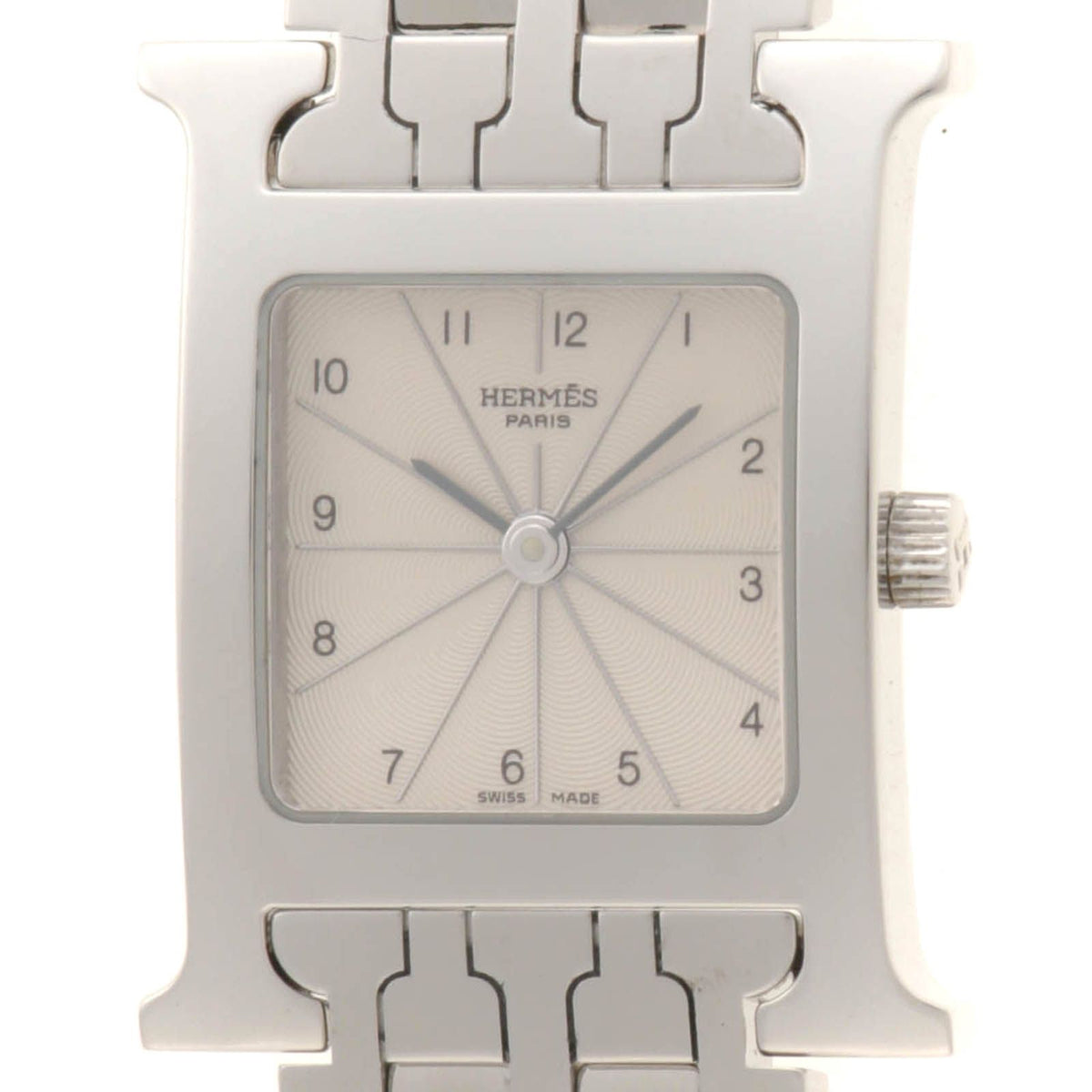 Hermes H Watch Stainless Ivory Quartz — view 7