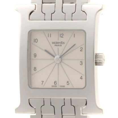 Hermes H Watch Stainless Ivory Quartz