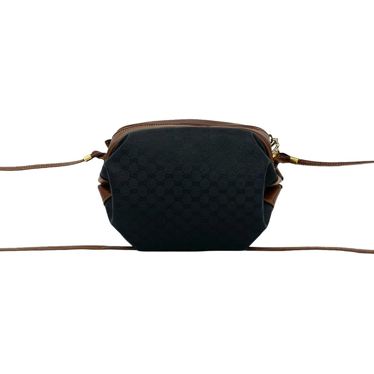 Gucci Vintage Micro GG Logo Leather Shoulder Bag Pochette Black — view 3