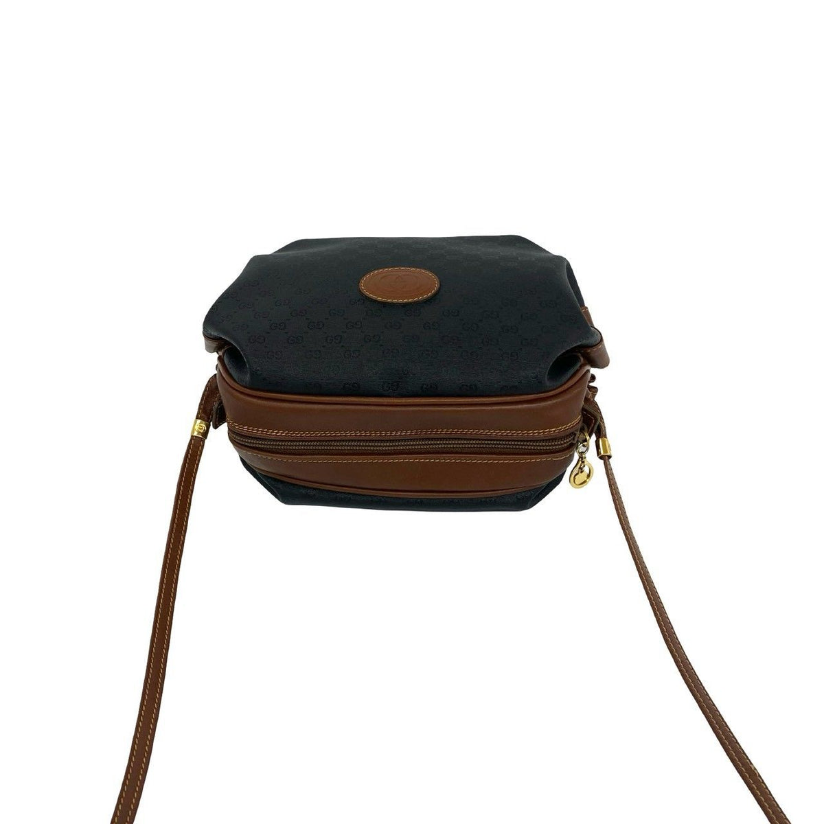 Gucci Vintage Micro GG Logo Leather Shoulder Bag Pochette Black — view 4