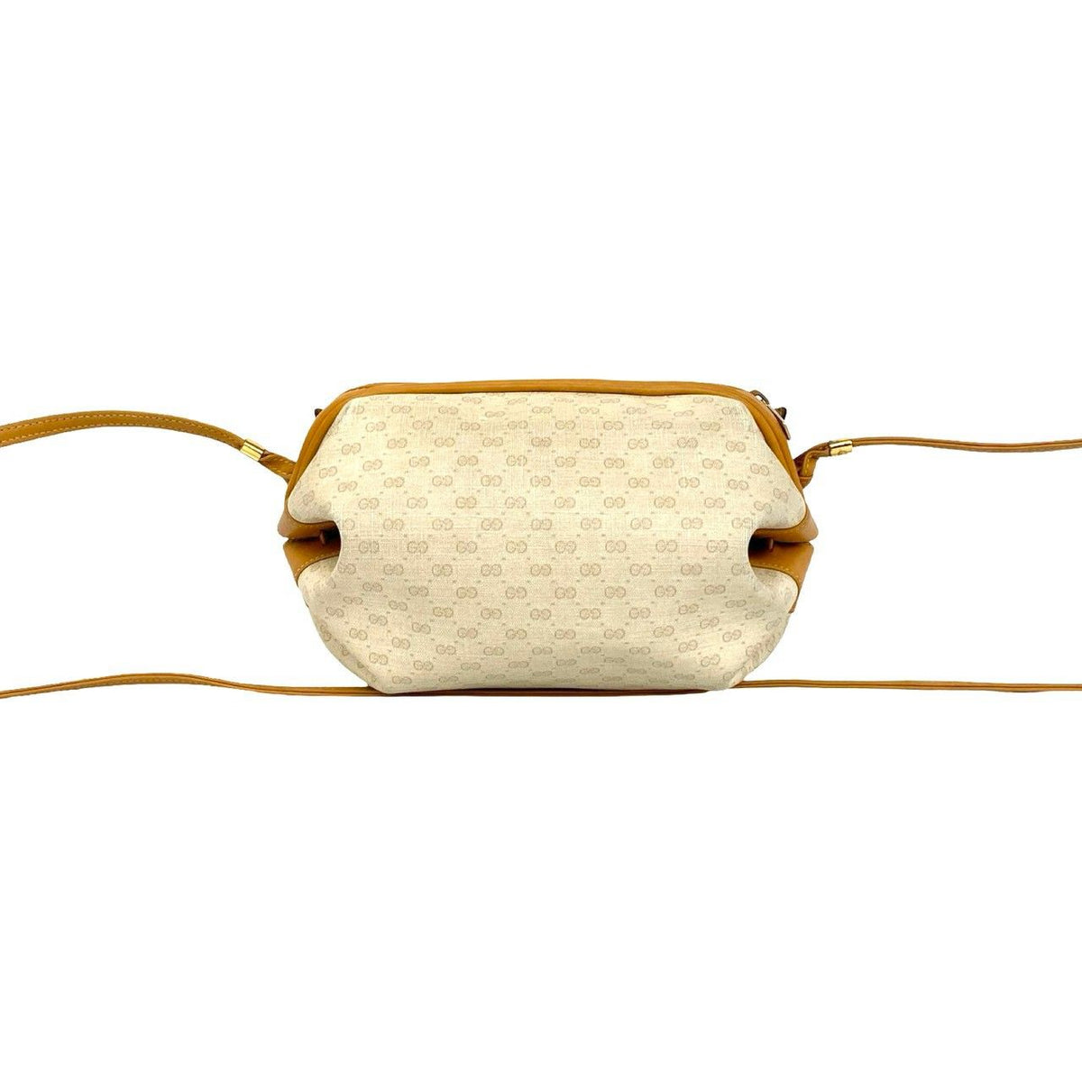 Gucci Vintage Micro GG Leather Shoulder Bag Pochette Ivory Brown — view 3