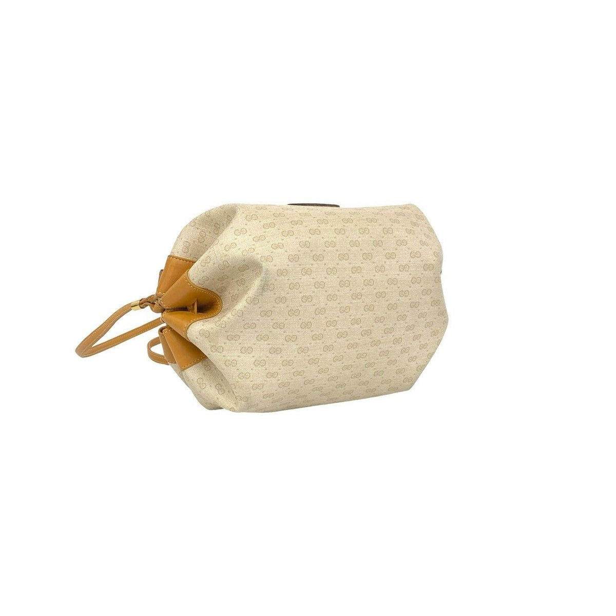 Gucci Vintage Micro GG Leather Shoulder Bag Pochette Ivory Brown — view 7