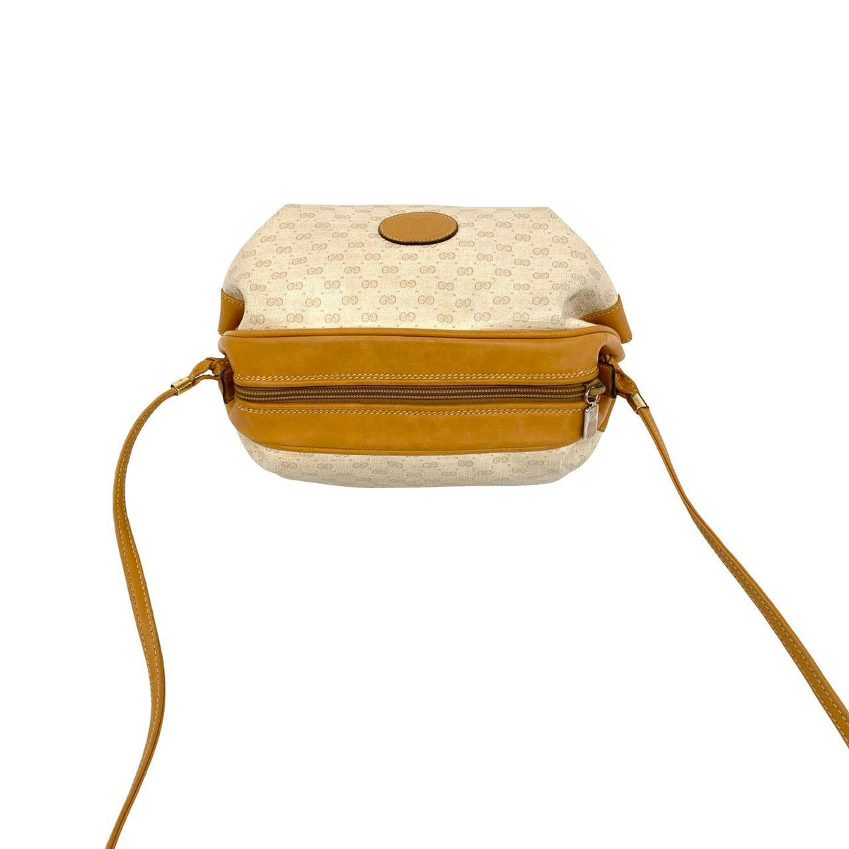 Gucci Vintage Micro GG Leather Shoulder Bag Pochette Ivory Brown — view 4