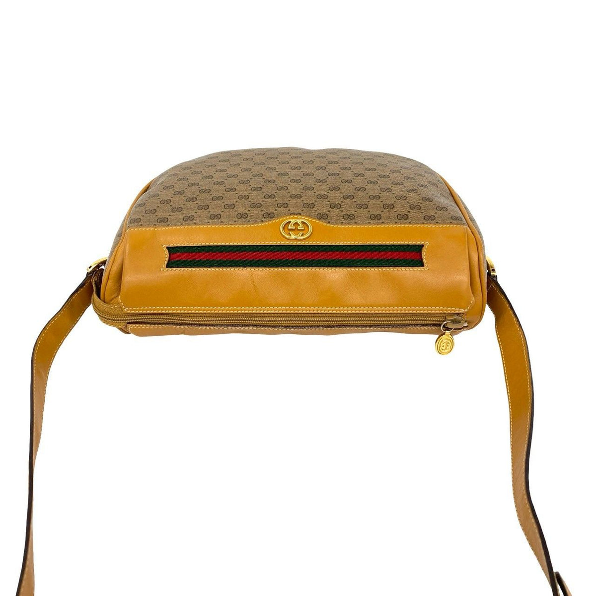Gucci Vintage Sherry Line Micro GG Leather Shoulder Bag Pochette Brown — view 4