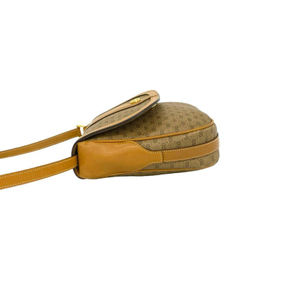 Gucci Vintage Micro GG Pattern Logo Leather Shoulder Bag Pochette Brown — view 5