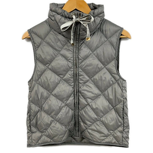 Max Mara Down Vest XS Gray Zip Up Autumn Winter