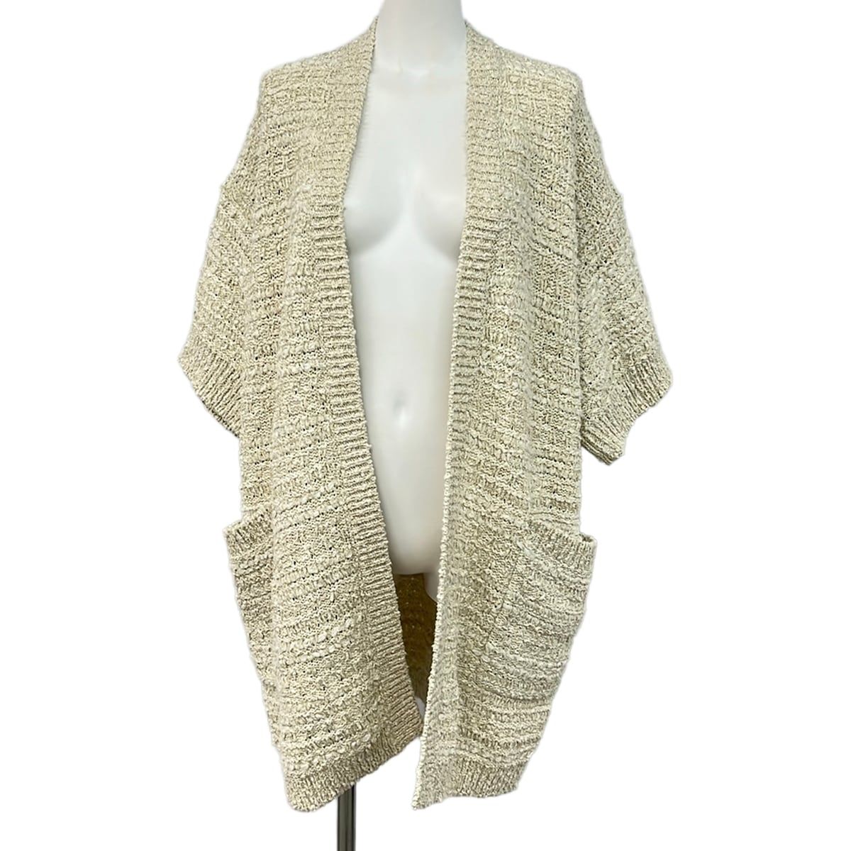 Max Mara Cardigan Ivory Long Sleeve Length Glitter S