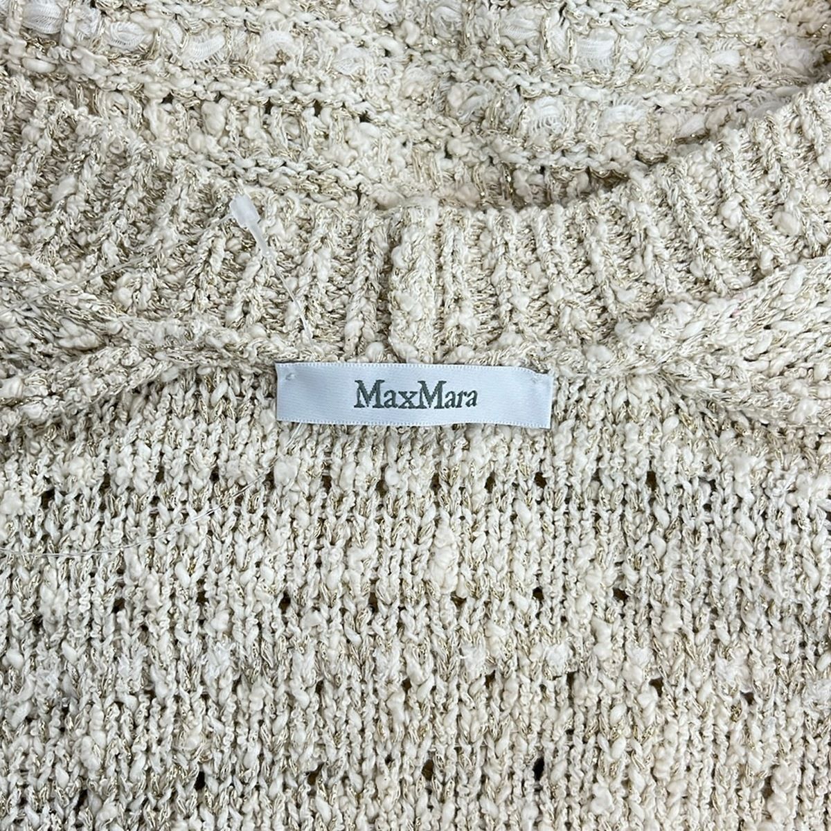 Max Mara Cardigan Ivory Long Sleeve Length Glitter S — view 3