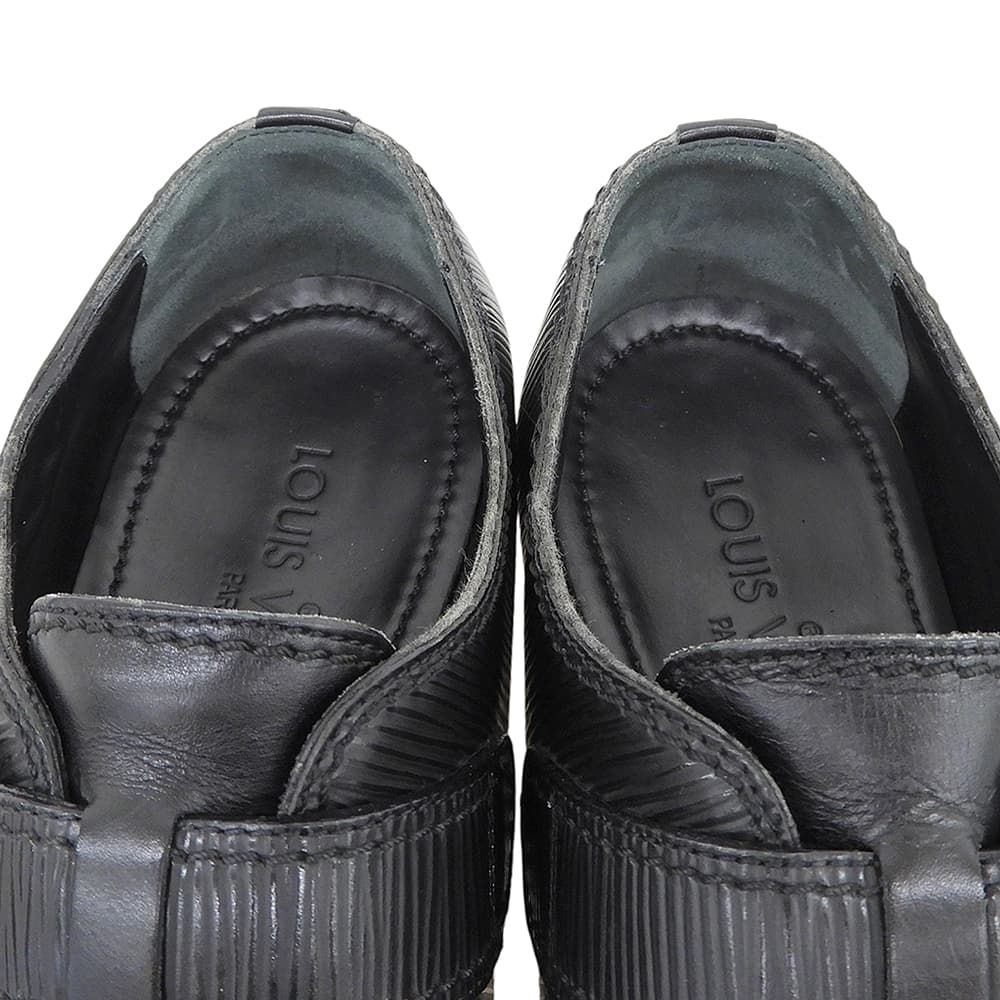 Louis Vuitton Leather Epi Design Monk Strap Shoes Black 6.5 — view 4